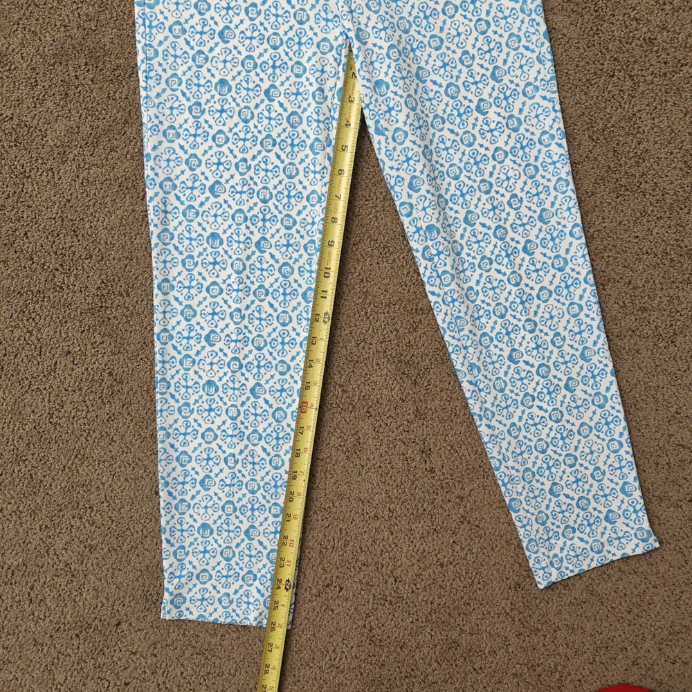 J.McLaughlin Lexie‎ Leggings Womens XS Blue White Geometric Tile Print Cropped - Picture 11 of 14